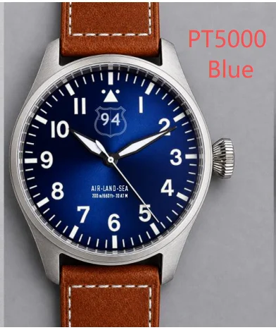 Tandorio Watches pilot PT5000 Movt---BLUE -custom dial,engraving 43mm-pilot-pt5000-movt-blue-custom-dial-engraving 43 mm kol saati