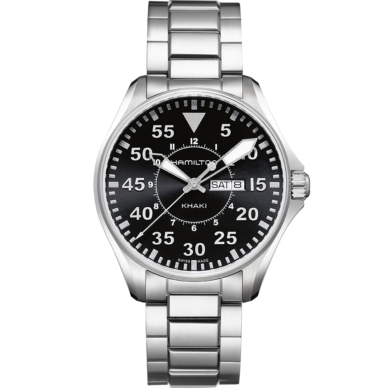Hamilton Khaki Aviation Pilot Day Date Quartz H64611135 42 mm kol saati