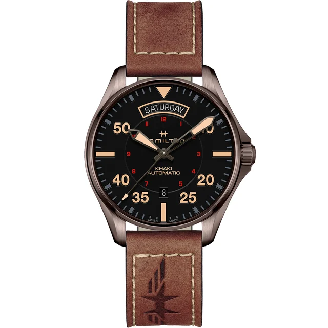 Hamilton Khaki Aviation Day Date Auto H64605531 kol saati