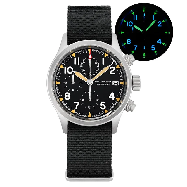 MILITADO Retro VK67 Quartz Chronograph Watch - 3 Dial eu-pre-owned-militado-vk67-quartz-ch