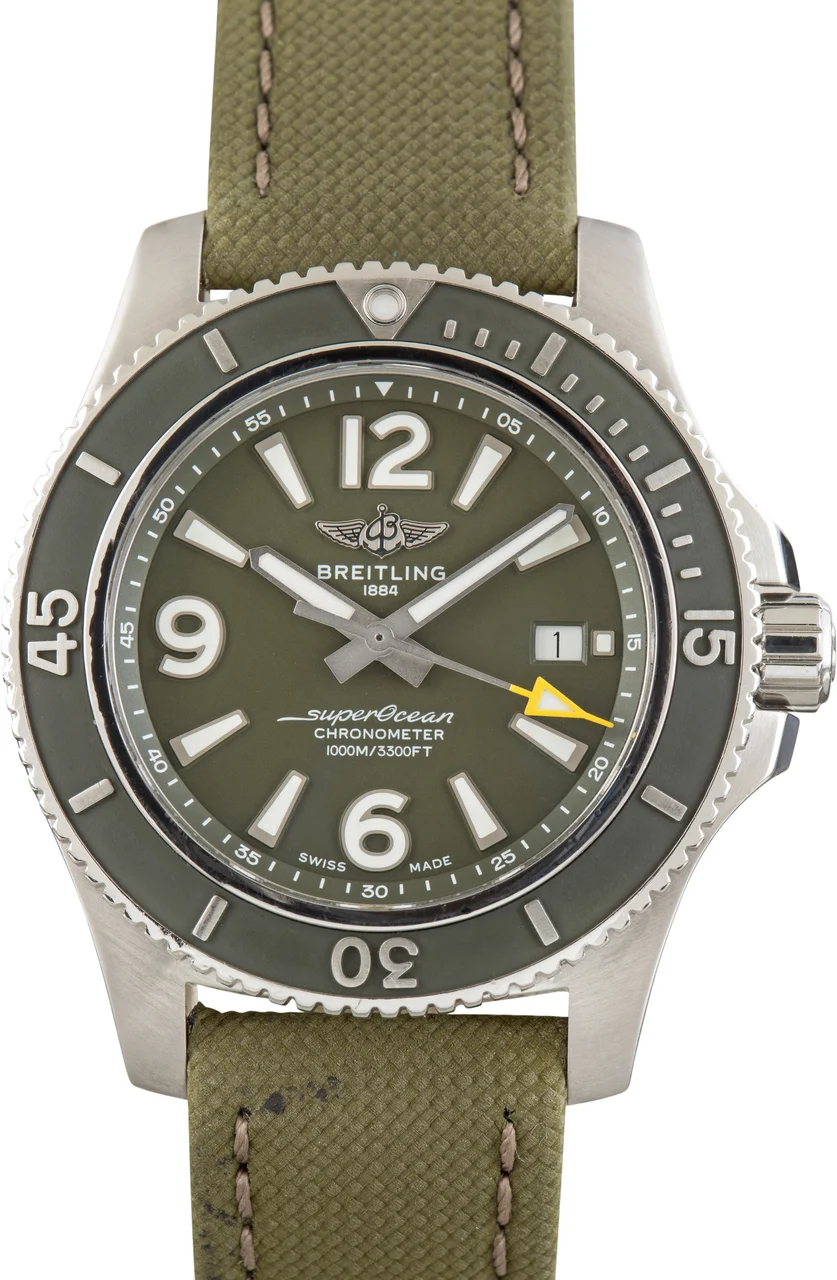 Breitling Superocean Green Dial A17367A11L1W1 44 mm kol saati