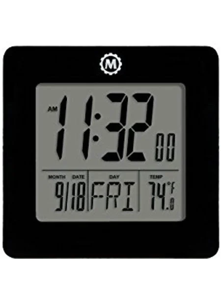 Marathon Desktop Clock with Calendar, Temperature, Alarm #CL030050K CL030050BK kol saati