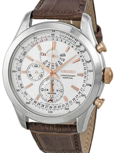 Seiko Neo Classic Chronograph with Perpetual Calendar, Alarm #SPC129P1 44.6 mm kol saati