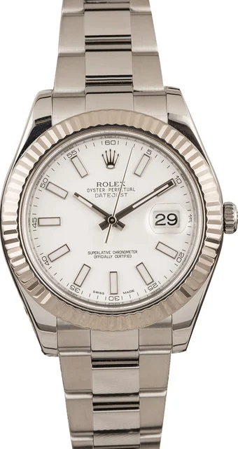 Rolex Datejust II Ref 116334 White Dial 41MM T 116334WSO kol saati