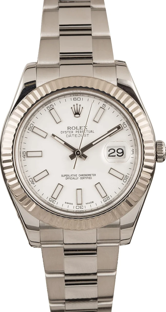 Rolex Datejust II Ref 116334 White Dial 41MM T 116334WSO 41 mm kol saati