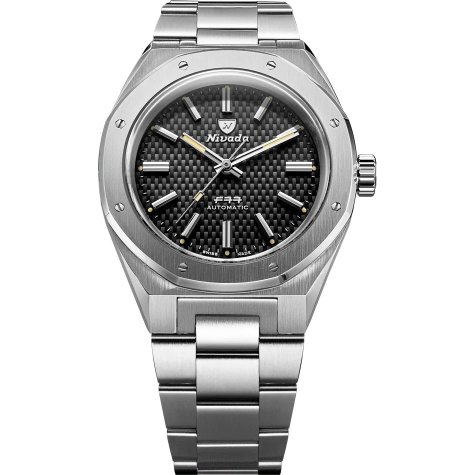 Nivada Grenchen Black No Date 68041A77A 41 mm kol saati