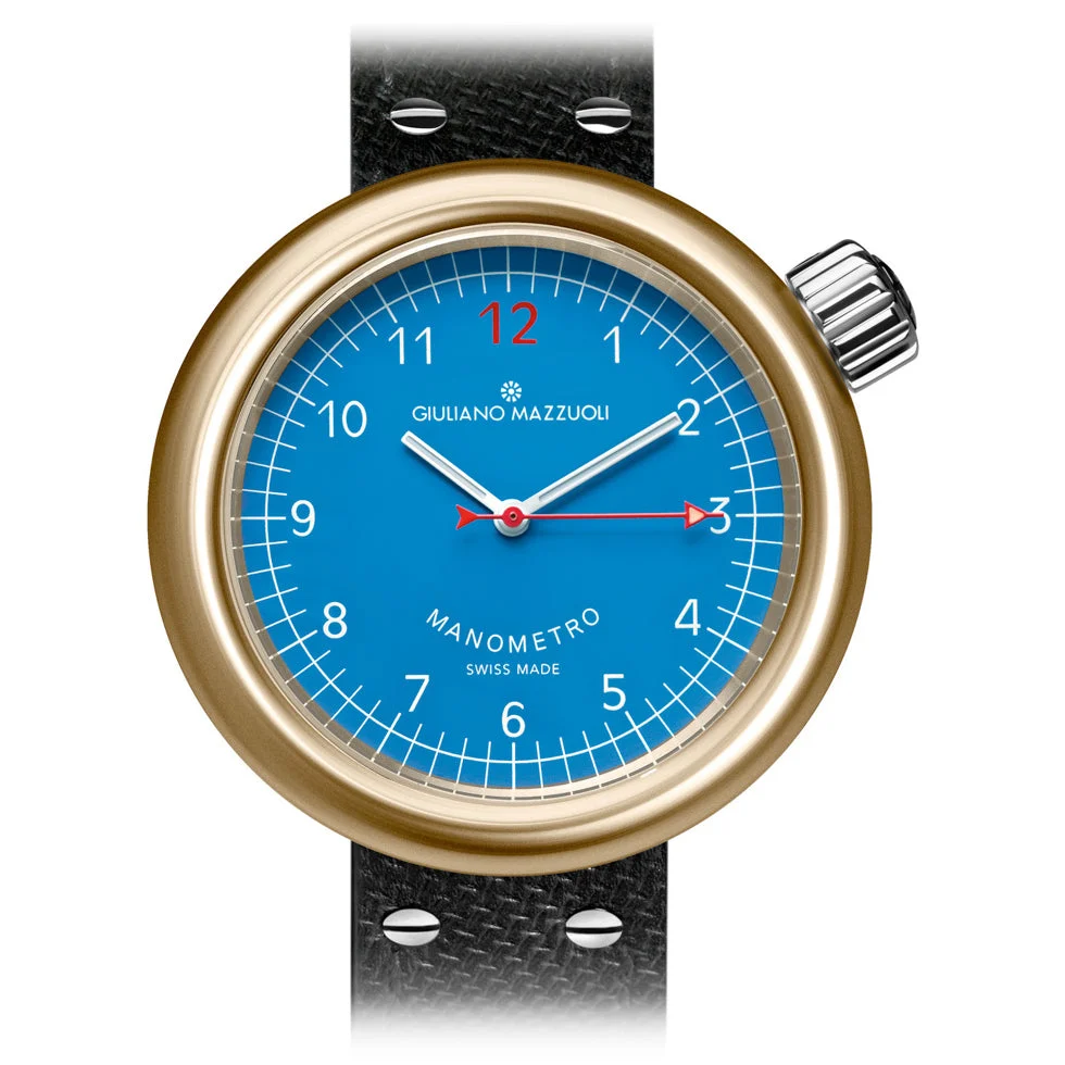 Giuliano Mazzuoli Manometro Blue Bronze MNBZ03 kol saati