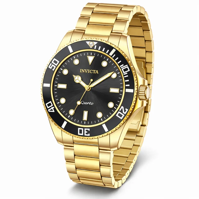 Invicta Pro Diver Vitreos Watch - 42mm, Gold (69397) kol saati