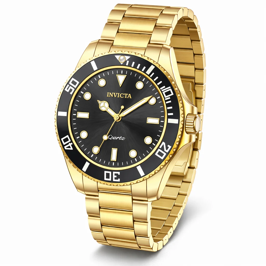 Invicta Pro Diver Vitreos Watch - 42mm, Gold (69397) 42 mm kol saati