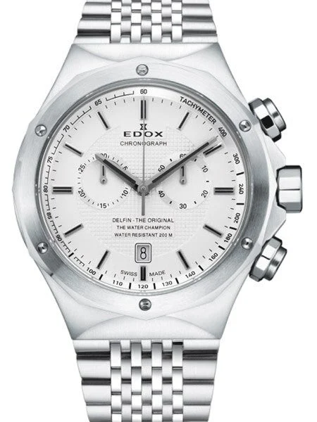 EDOX Delfin Swiss Quartz Chronograph with Double Case Back #10108-3-AIN 43 mm kol saati