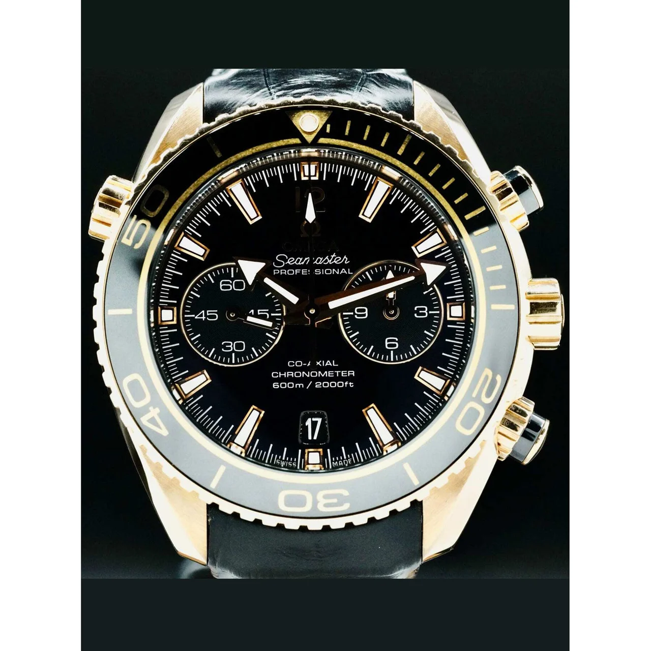 OMEGA Planet Ocean 600M Co-Axial Master Chronometer Chronograph 45.5mm Sedna Gold 215.63.46.51.01.001 POC210009N21361 45.5 mm kol saati