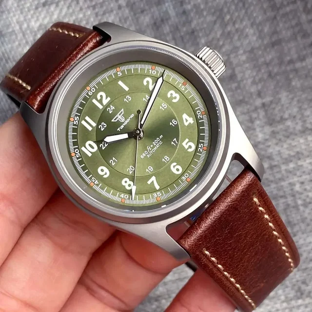 Tandorio Titanium Aviator Pilot Watch 200M Waterproof NH35 PT5000 Movt TD143 14:200000080#
