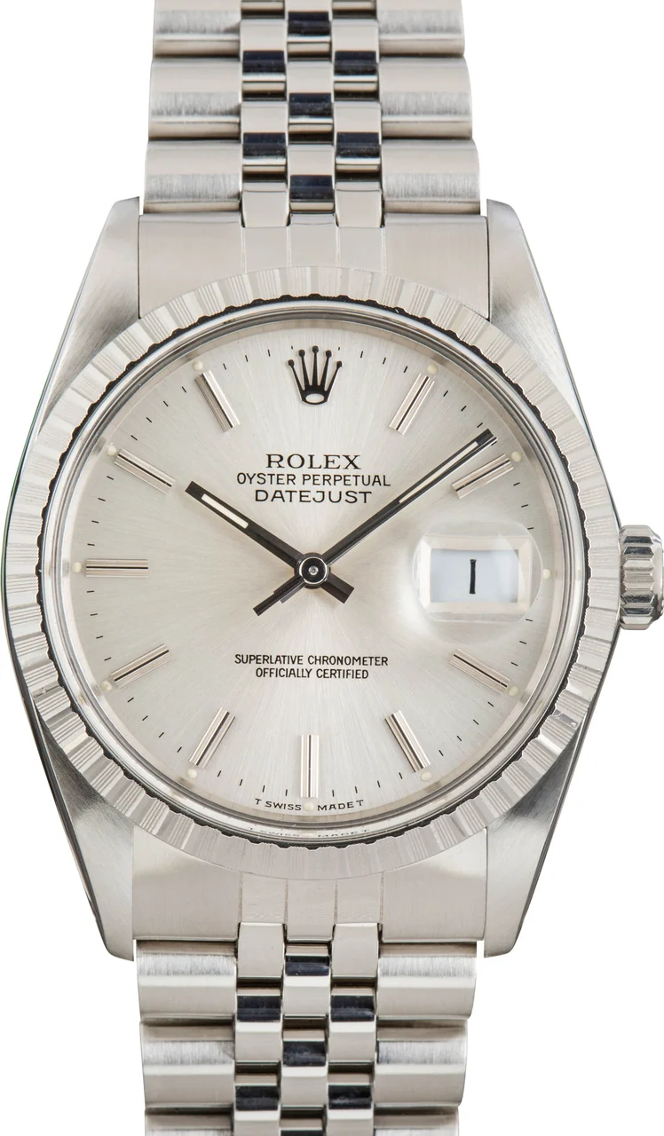 Rolex Authentic Datejust 16030 Silver Dial 36 mm kol saati