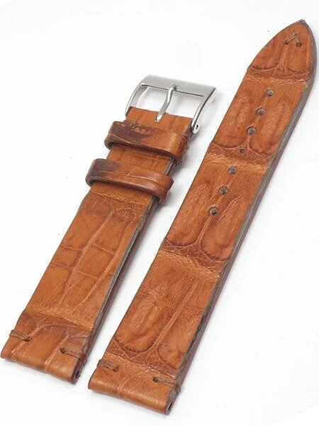 Toscana Handmade Italian Vintage Style Cognac Crocodile with Hand-Stitching #ML-900-VIN014 ML-900-VIN014-0001 kol saati