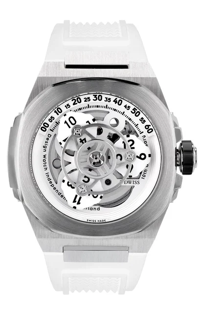 DWISS DWISS M3W M3W-white-rubber kol saati