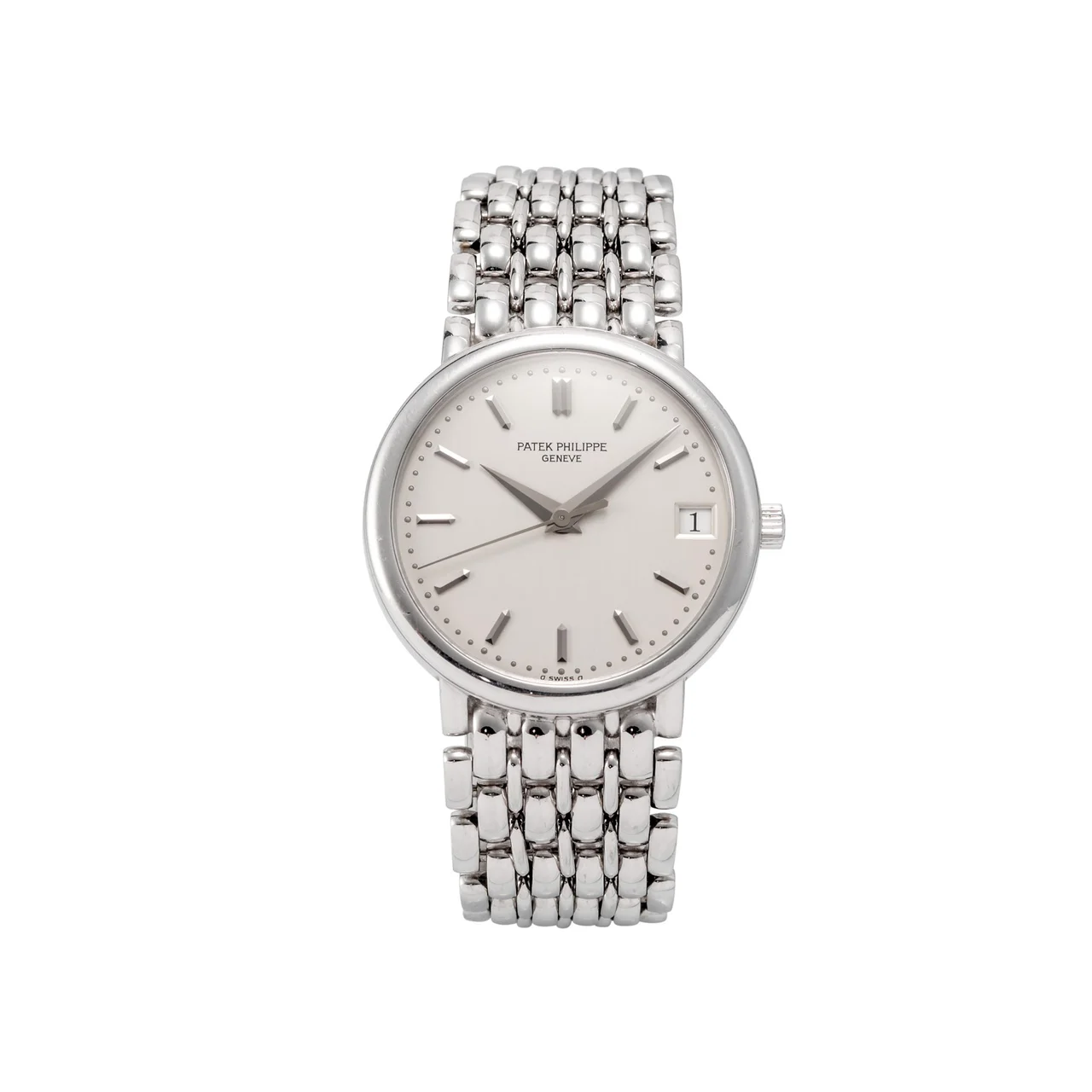 Patek Philippe PATEK PHILIPPE REF. 3998/1 WHITE GOLD Very fine, self-winding, 18K white gold wristwatch with date and diamond-set dial. kol saati