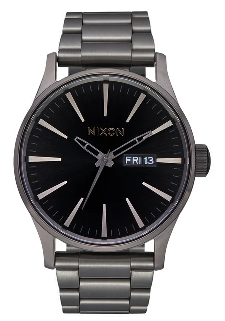 Nixon US Sentry Stainless Steel - Gunmetal / Black Sunray A356-5084-00 kol saati