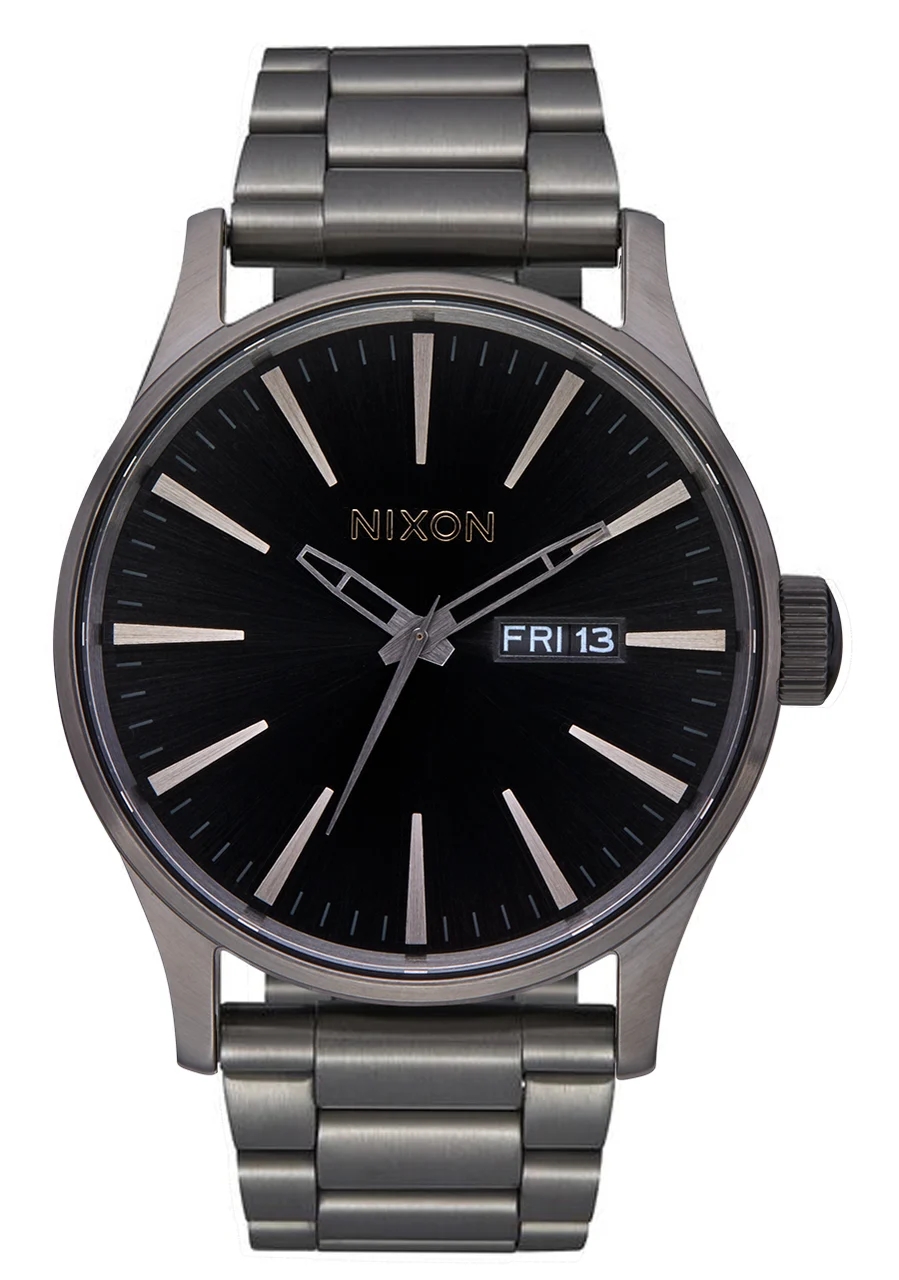 Nixon US Sentry Stainless Steel - Gunmetal / Black Sunray A356-5084-00 42 mm kol saati