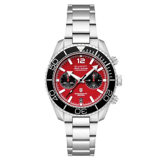 Duxot Tiburon Meca-Quartz Chronograph in Brick Red #DX-2062-22 kol saati