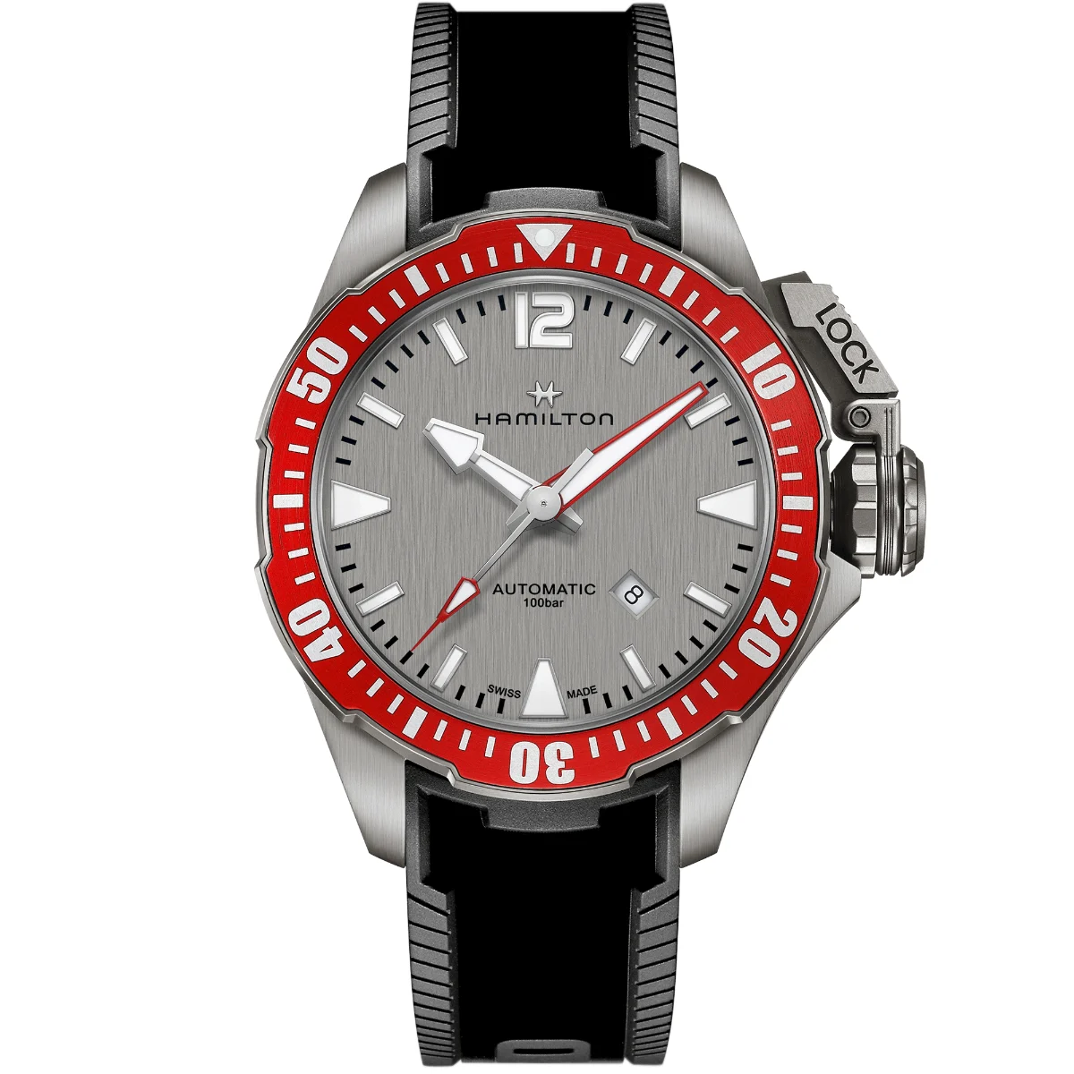 Hamilton Khaki Navy Frogman Titanium Auto H77805380 46 mm kol saati