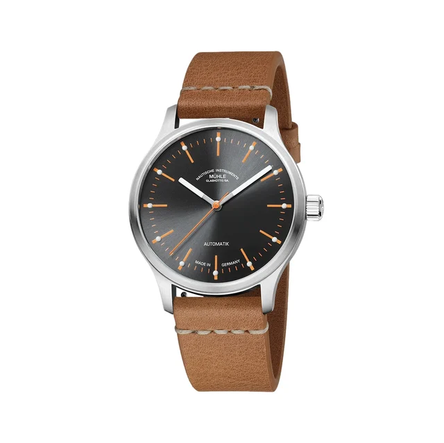 Muhle Glashutte Panova 40mm - Grey on Smooth Brown Leather Strap M1-40-75-LB-II kol saati