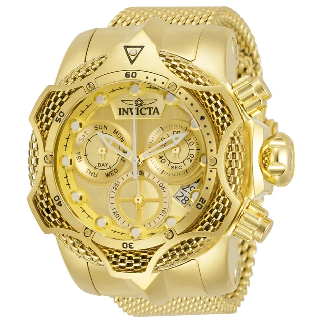 Invicta Venom Swiss Ronda Z60 FE Caliber Watch - 52.5mm. Gold (32903) kol saati