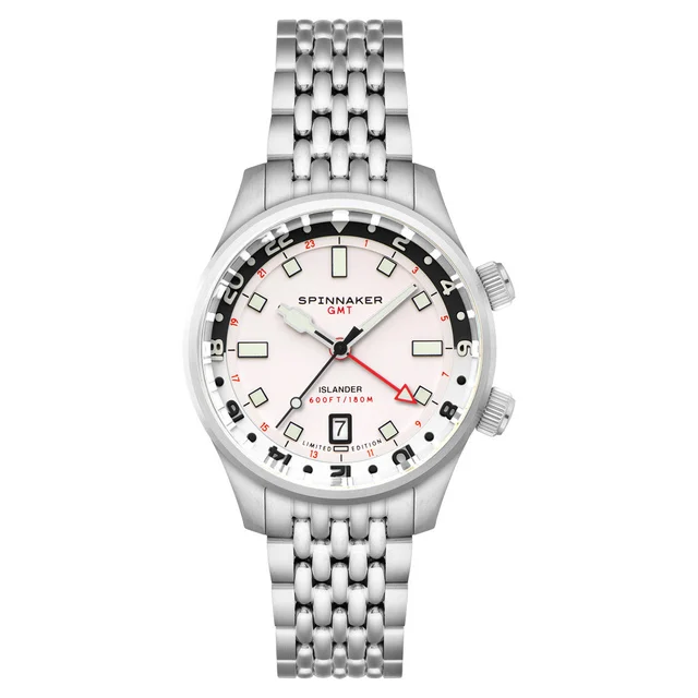 Spinnaker Islander Bradner GMT Automatic Watch with Polar Dial #SP-5150-LIW11 kol saati