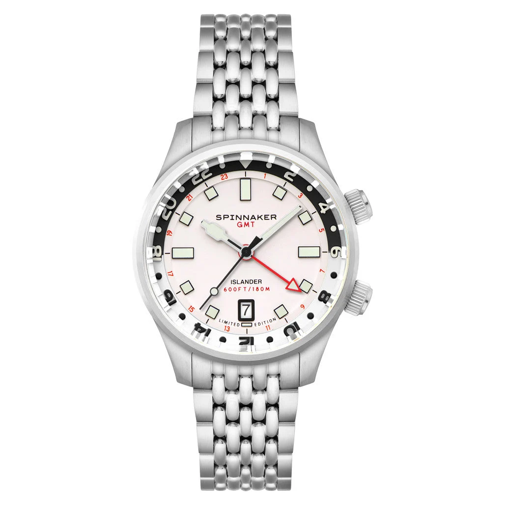 Spinnaker Islander Bradner GMT Automatic Watch with Polar Dial #SP-5150-LIW11 kol saati