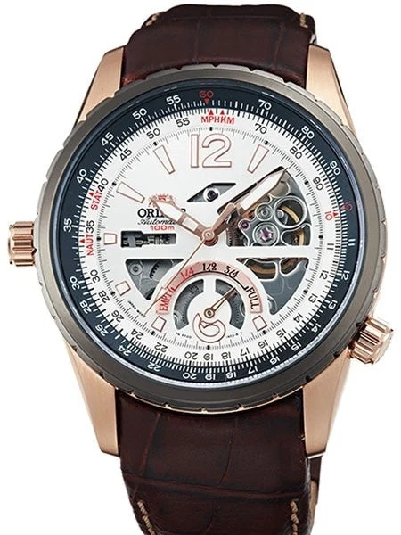 Orient Rally Automatic Watch with Power Reserve Meter and Sapphire Crystal #FT00009W 43.7 mm kol saati