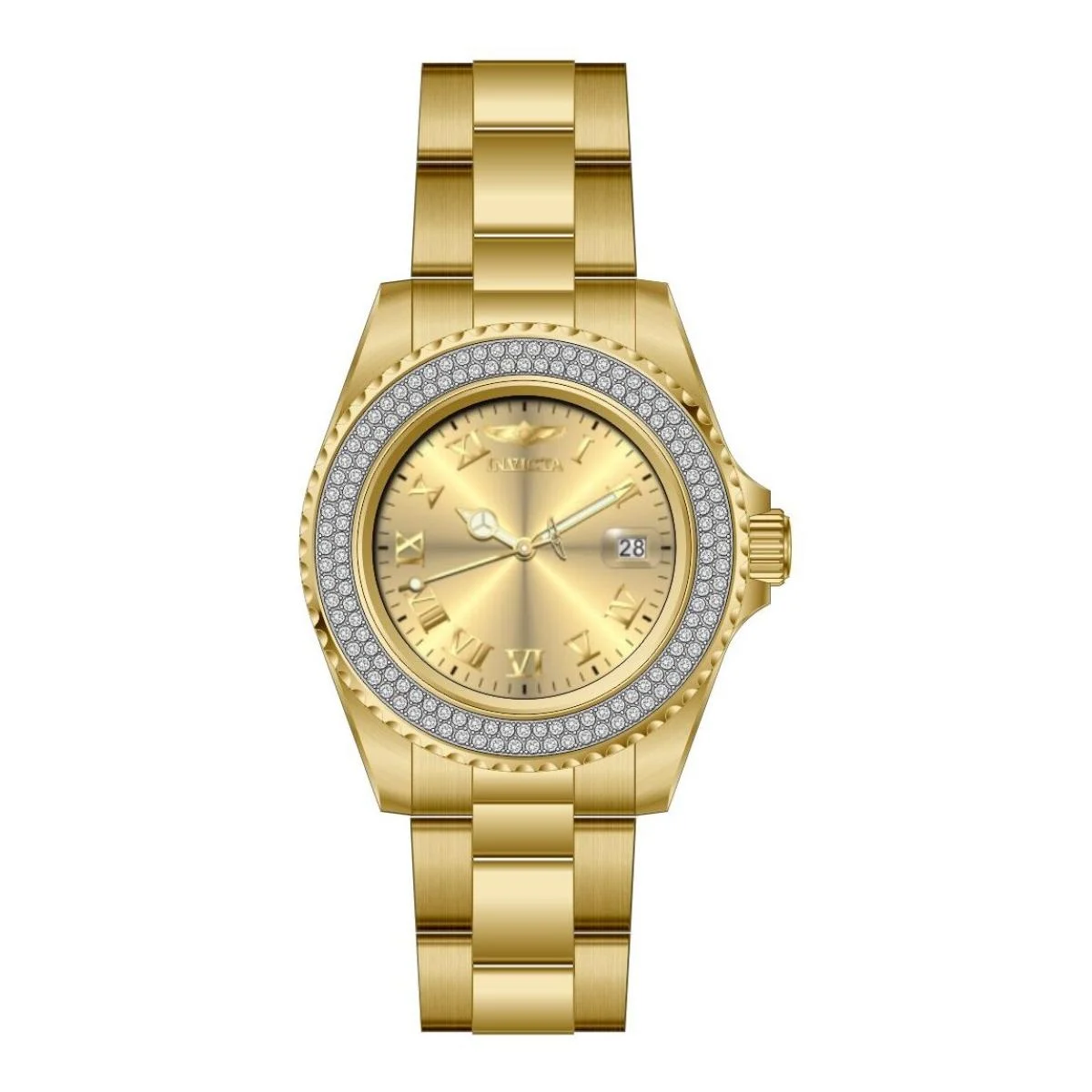 Invicta Elite Diamond Watch - 40mm, Gold (51152) 40 mm kol saati