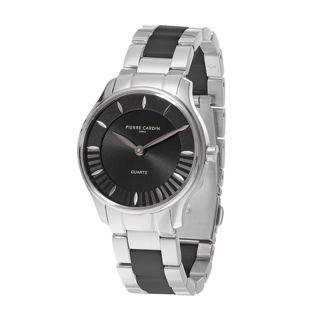 Élitaire Céramique Stainless Steel Silver with Stainless Steel Silver Strap with Black Cer