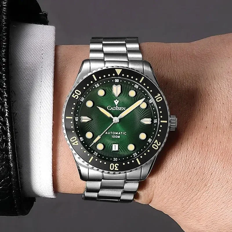 Tandorio Watches CADISEN C8245 Diver AR Sapphire MIYOTA 8215 Mechanical Ceramic Ring 10Bar Luminous 14:175 46.5 mm kol saati