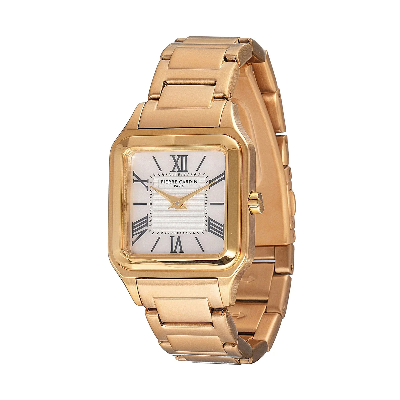 Ménilmontant Carré Women’s Square Watch - Gold Case, Champagne Dial with Gold Metal Strap CF.1011.MG 27.5 mm kol saati