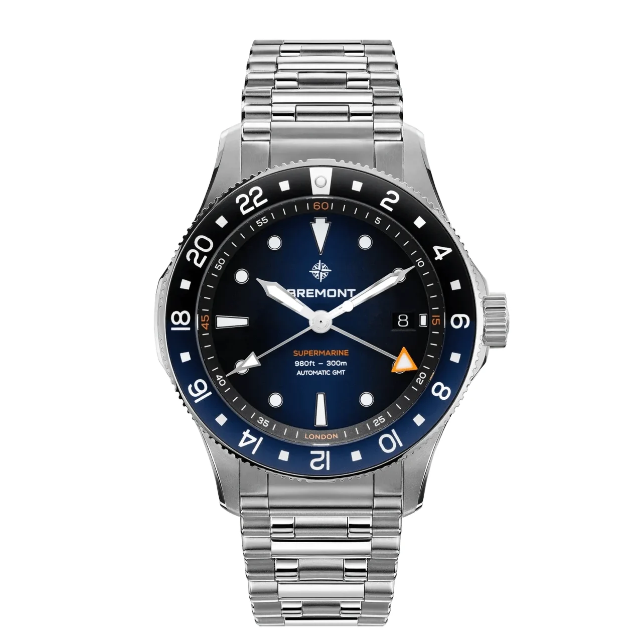 Bremont Supermarine SM40-GMT-SS-BLBK-B 40 mm kol saati