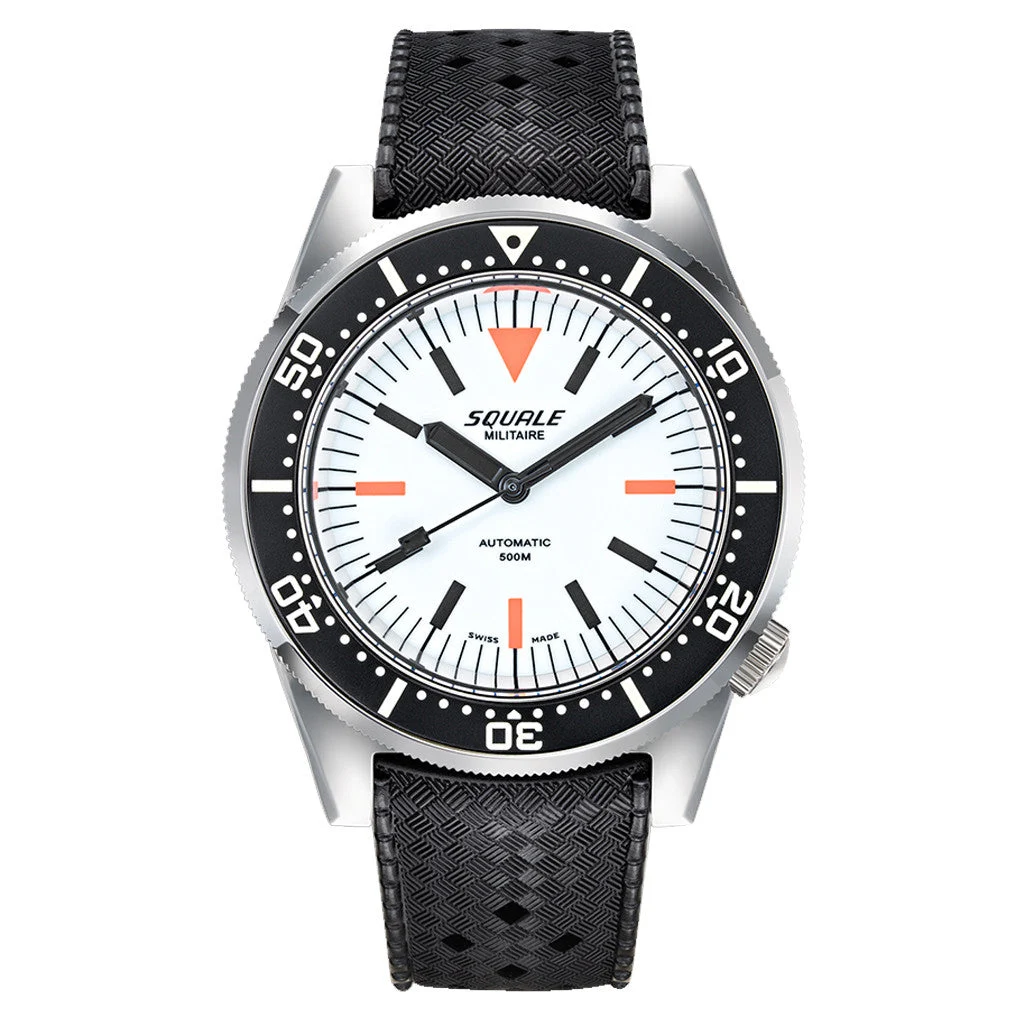 Squale Militaire 500 Meter Swiss Automatic Dive Watch with Full Lume Dial #1521LUMIWT.HT 42 mm kol saati