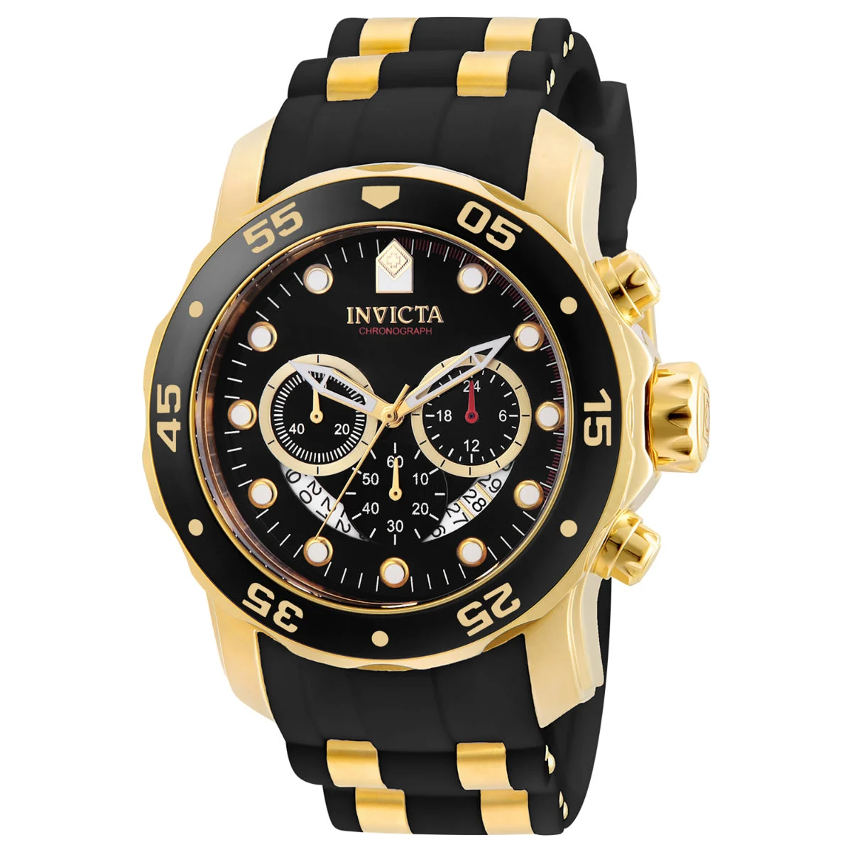 Invicta Pro Diver SCUBA Watch - 48mm. Gold, Black (ZG-6981) 48 mm kol saati