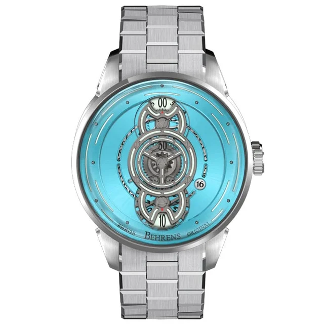 Behrens Interstellar Travel Glacier Blue On Bracelet BHR012-WBLUG02 kol saati