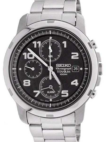 Seiko Titanium Quartz Chronograph with Handy Alarm Function #SNA113P1 40 mm kol saati