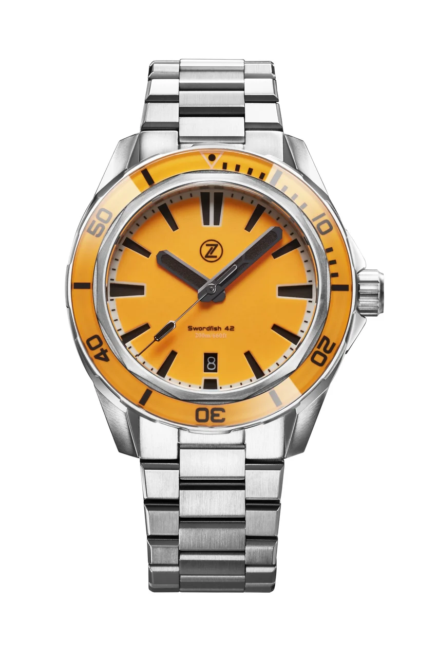 Zelos Swordfish 42mm SS 'Ember Orange' 42 mm kol saati