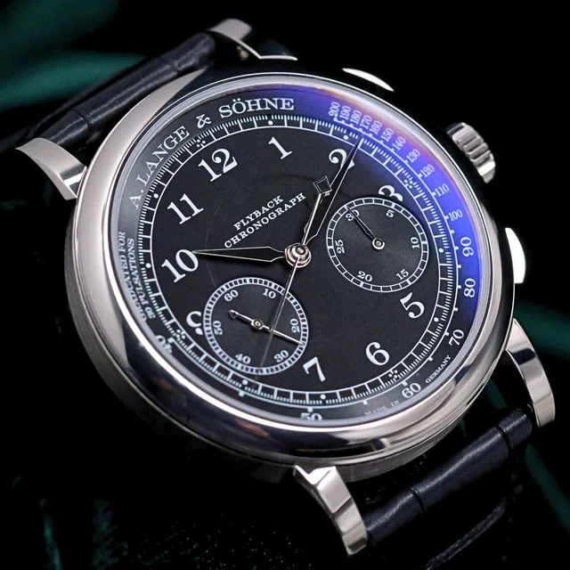 A. Lange & Sohne Lange & Söhne 1815 Chronograph Black Dial Black Leather S A. Lange & Söhn