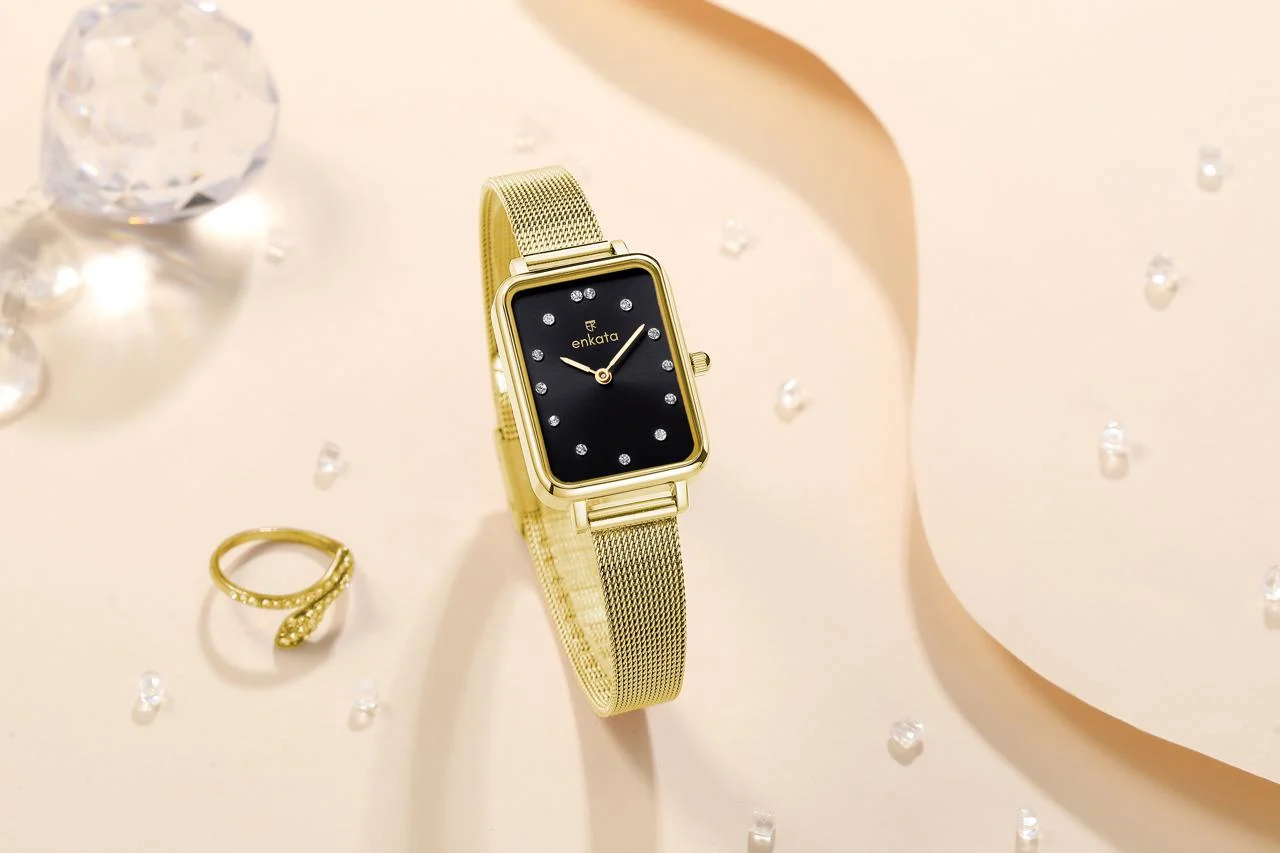 Enkatawatches Aquila Black Gold Mesh 32 mm kol saati