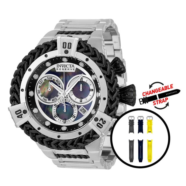 Invicta Reserve Herc Swiss Ronda Z60 Caliber Watch w/ Mother of Pearl Dial - 53.5mm, Black