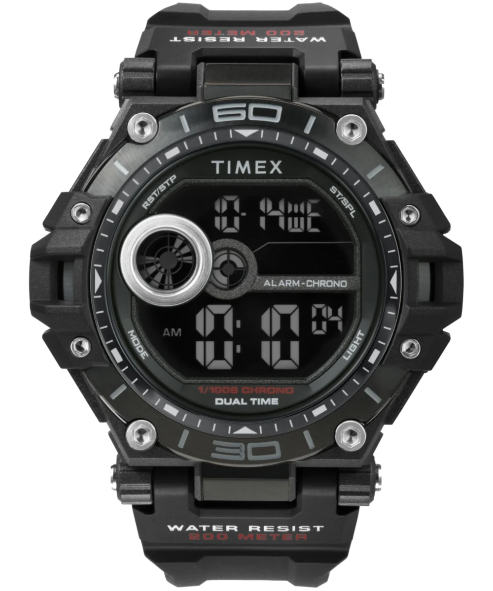 Timex Digital 52mm Resin Strap Watch TW5M63400 52 mm kol saati