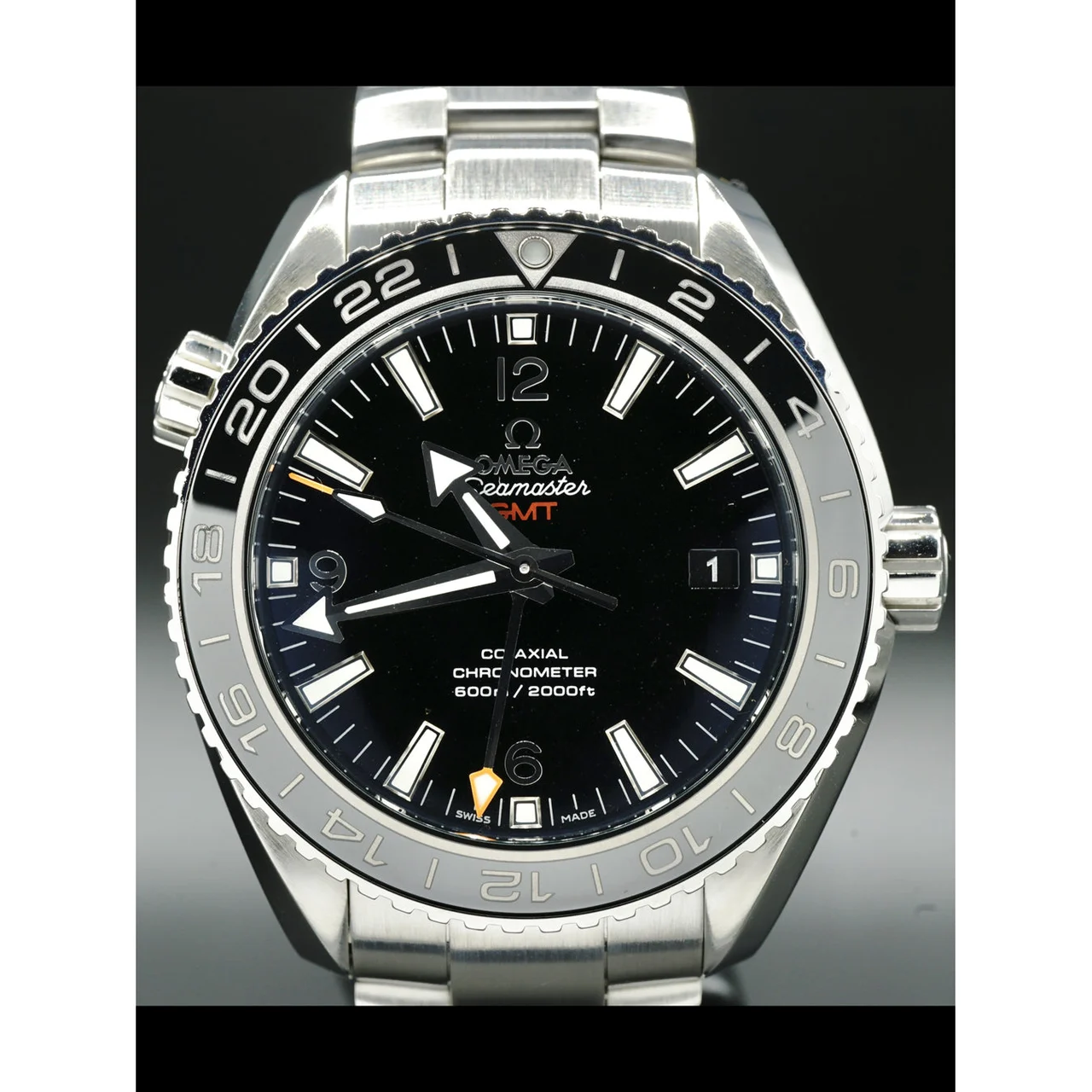 OMEGA Planet Ocean 600M Co-axial GMT 43.5mm 232.30.44.22.01.001 210000021390 43.5 mm kol saati
