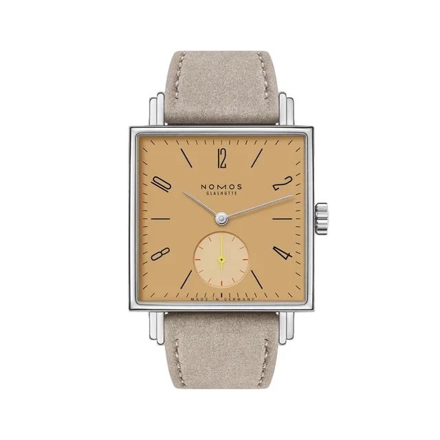 NOMOS Glashütte Tetra Ochra Sapphire Back 29.5mm - Ocher Yellow on Strap 437 kol saati