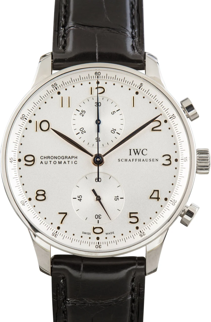 IWC Portugieser Chronograph IW371401 Silver Arabic Dial 41 mm kol saati