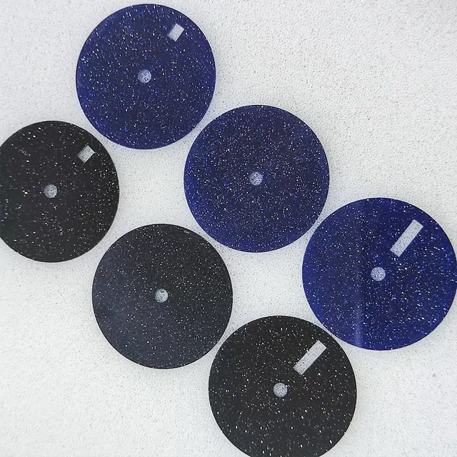 Tandorio Starry dial 28.5mm made of sparkling starry blue-green malachite sandstone cut by