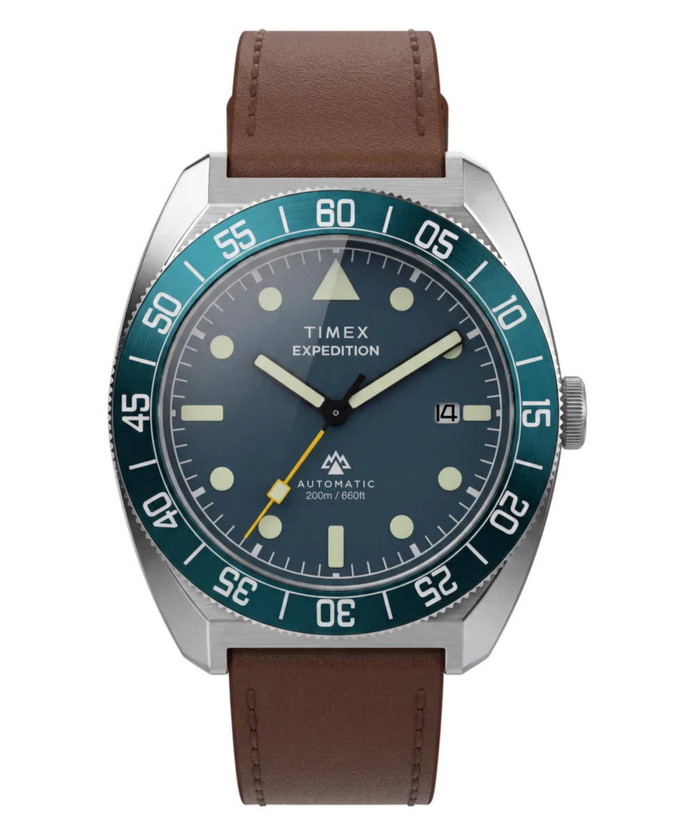 Timex Expedition® Pioneer Automatic 41mm Leather Strap Watch TW2Y87500VQ 41 mm kol saati