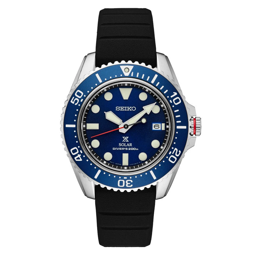 Seiko Prospex Solar Dive Watch with Sapphire Crystal and Blue Dial #SNE593 42.8 mm kol saati