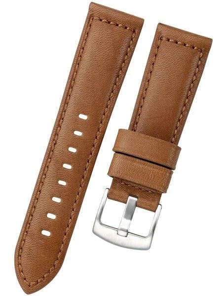 Toscana Horween Panerai-Style, Honey-Brown Calfskin Leather with Thick Padding at the Lugs